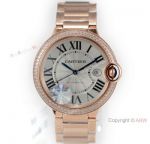 (CR) Swiss Copy Cartier Ballon Bleu de 42mm Watch Rose Gold Diamond